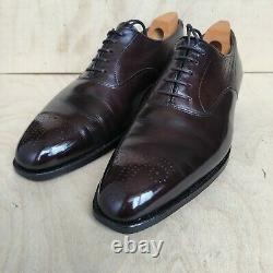 RRP £580 Crockett Jones HAND GRADE UK 8 Dark Brown Oxford Mens Shoes