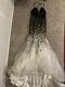 Rare Musani Gold Couture Embellished Gown Dress Size 6 Graded White/black