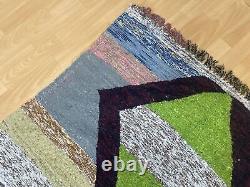 Reversible 3'10x6 Hand-Woven Recycled Clothing Rug Kilim Carpet Moroccan Rug