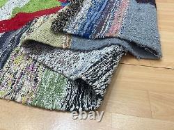 Reversible 3'10x6 Hand-Woven Recycled Clothing Rug Kilim Carpet Moroccan Rug