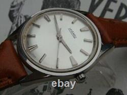 Roamer stainless steel collector grade mens vintage watch RW crown ostrich band