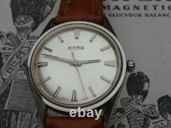 Roamer stainless steel collector grade mens vintage watch RW crown ostrich band