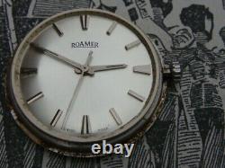 Roamer stainless steel collector grade mens vintage watch RW crown ostrich band