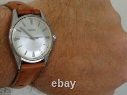 Roamer stainless steel collector grade mens vintage watch RW crown ostrich band