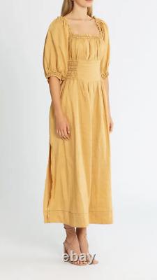 SOVERE Level Midi Dress in Honey Khaki Size 6 AU