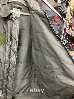 US Army USAF Alpha Industries Flight Jacket Grade 1 Used Size XL 100% Aramid