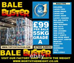 USED CLOTHES BALES GRADE A FROM UKs NO 1, 55 KILOS, VAST CHOICE, EXPORTERS
