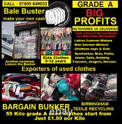 Used Clothes Factory Birmingham, 55 Kilo Grade A Clothes From £99 Per Bale