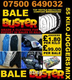 Used clothes from UKs largest supplier, Grade A 55 kilo bales for export or UK