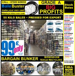 Used clothes wholesaler, Grade A clothes packed in 55 kilo bales for export