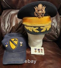 Vietnam US Army Cavalry Field Grade Officer Dress Blue Uniform Hat DSC Recipient