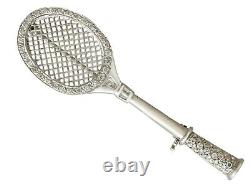 Vintage 0.85ct Diamond 18Carat White Gold Badminton Racket Brooch Circa 1980