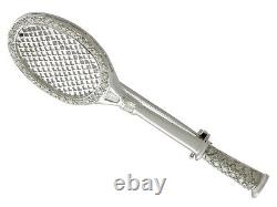 Vintage 0.85ct Diamond 18Carat White Gold Badminton Racket Brooch Circa 1980