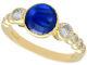 Vintage 1.74ct Sapphire And 0.57ct Diamond, 18ct Yellow Gold Dress Ring 1981 N