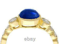 Vintage 1.74ct Sapphire and 0.57ct Diamond, 18ct Yellow Gold Dress Ring 1981 N