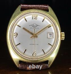Vintage 1970s Talis gold plated dress watch, NOS with box, high grade ETA 2408