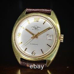 Vintage 1970s Talis gold plated dress watch, NOS with box, high grade ETA 2408