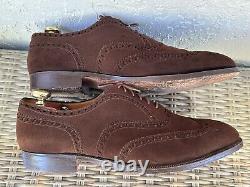 Vintage Church's Brown Real Cape Buck Suede Brogues Mens 14C/UK 13C Custom Grade