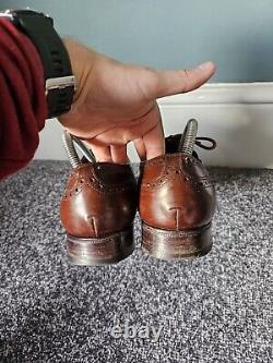 Vintage Church's Custom Grade Brogues Shoes Men's UK 8 EU 42 Brown Oxford