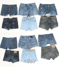 Vintage Levis High Waisted Shorts Womens Wholesale Job Lot Grade B/C x70 -Lot434