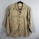 Vintage Scotts Level Best Shirt Mens Medium Khaki Twill 1930s Workshirt Casual