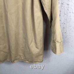 Vintage Scotts Level Best Shirt Mens Medium Khaki Twill 1930s Workshirt Casual