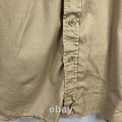 Vintage Scotts Level Best Shirt Mens Medium Khaki Twill 1930s Workshirt Casual