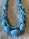 Vintage Sterling And Blue Glass Beaded Twist Necklace Withbracelet & Earrings