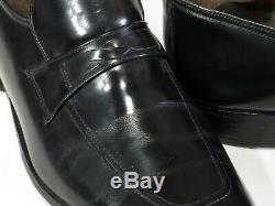 Vtg Churchs Custom Grade Shoes 12C Black Slip on Loafers Made in England