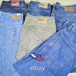 Wholesale Job Lot Mens Womens Vintage Branded Jeans and Chinos Mix X34 Grade A