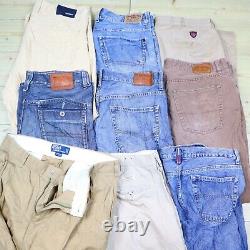 Wholesale Job Lot Mens Womens Vintage Branded Jeans and Chinos Mix X34 Grade A