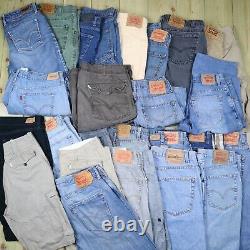 Wholesale Job Lot Mens Womens Vintage Levis Denim Shorts X38 Grade A