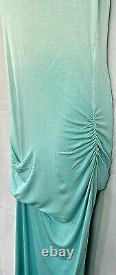 Young Fabulous and Broke Ombre Maxi Dress Sz L Tie Dye Graded Teal Cinch Ruched